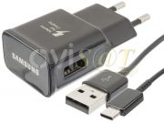 Cargador negro Samsung EP-TA20EBE para dispositivos con cable USB tipo C - Entrada: 100-240V 50/60Hz 0.50A Salida: 5.0V 2A, en blister